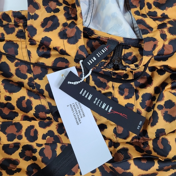 Adam Selman Leopard Cropped Pullover Parka Jacket sz S - Picture 4 of 5